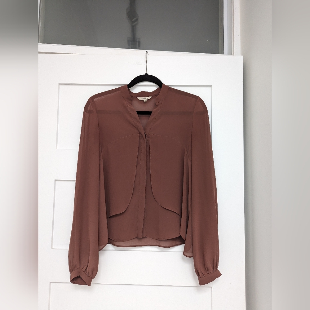 RW&CO Mocha Sheer Blouse